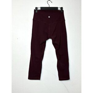 Lululemon Wunder Under Hi-Rise 1/2 Tight Capri‎ *Full-On Deep Rouge Size 6